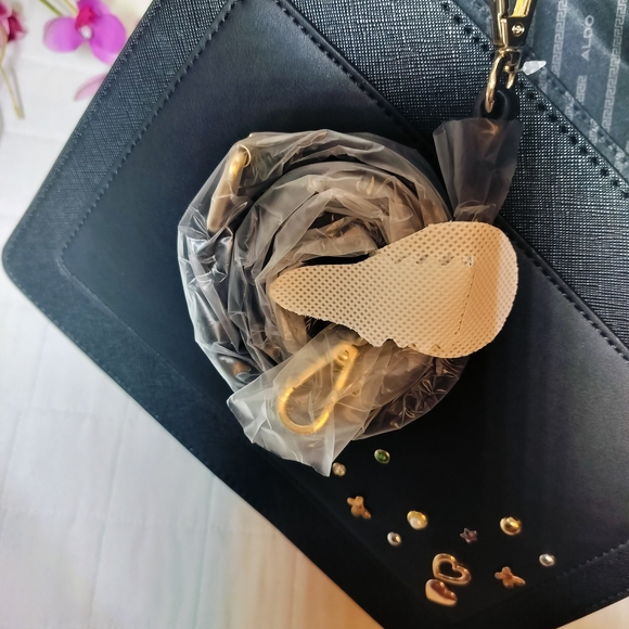 ALDO Black Satchel with Gold Accents - Picture 4 of 7